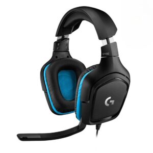 Logitech G432 7.1 Surround Siyah Gaming Kulaklık, kablolu mikrofonlu, rahat kulak pedleri ve mavi iç astar ile oyuncu için ideal.