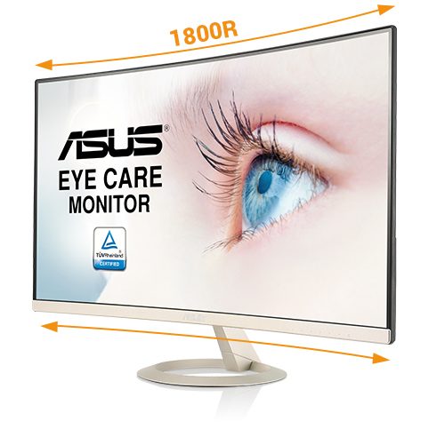 ASUS 27" VZ27VQ Monitör – Sizi içine çeken görseller için büyüleyici şekilde kavisli