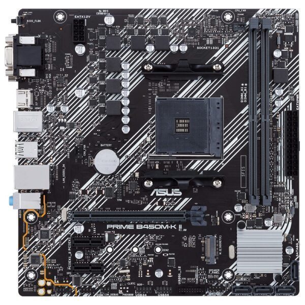 ASUS PRIME B450M-K II AMD AM4 4400MHz (OC) DDR4 VGA DVI-D HDMI M.2 mATX Anakart
