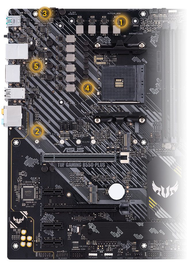 ASUS TUF GAMING B550-PLUS 4600MHz(OC) DDR4 Soket AM4 M.2 HDMI DP ATX Anakart