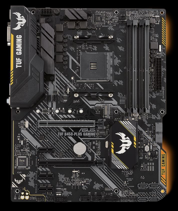 ASUS TUF B450-PLUS GAMING 4400MHz(OC) DDR4 Soket AM4 RGB M.2 HDMI DVI ATX Anakart