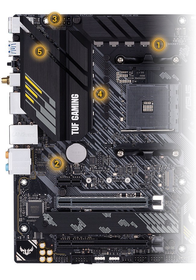 ASUS TUF GAMING B550M-PLUS (WI-FI) 4600MHz(OC) DDR4 Soket AM4 HDMI DP mATX Anakart