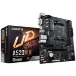 GIGABYTE A520M H AMD A520 Soket AM4 DDR4 5100(OC)MHz mATX Anakart
