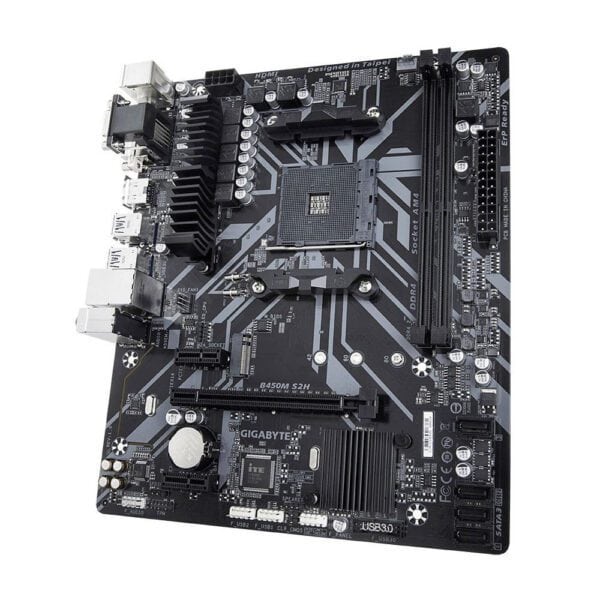 GIGABYTE B450M S2H 3600MHz(OC) DDR4 Soket AM4 M.2 HDMI DVI VGA mATX Anakart