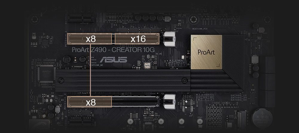 ASUS PROART Z490-CREATOR 10G 4600MHz(OC) DDR4 Soket 1200 M.2 DP HDMI DP Thunderbolt 3 ATX Anakart