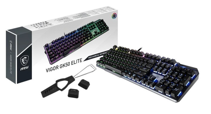 MSI Vigor GK50 Elite Kailh Box White Switch RGB Türkçe Mekanik Gaming Klavye (VIGOR GK50 ELITE BW TR)