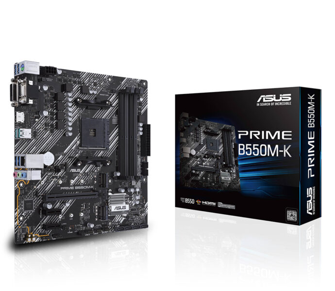 ASUS PRIME B550M-K 4600MHz(OC) DDR4 Soket AM4 M.2 HDMI VGA DVI mATX Anakart