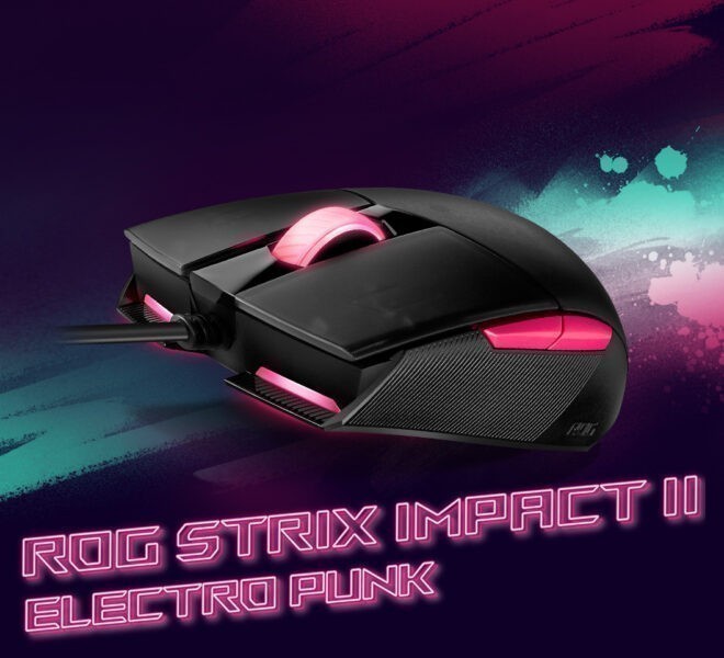 ASUS ROG STRIX IMPACT II Electro Punk RGB Gaming Mouse (90MP0270-BMUA00)