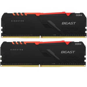 Kingston 16gb 2x8gb Beast Rgb Siyah 3600mhz Cl17 Ddr4 Dual Kit Ram