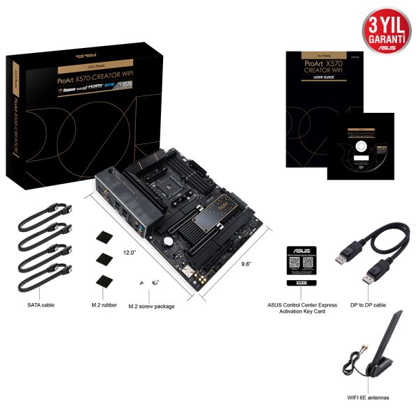 Asus Proart X570 Creator Wifi 5100mhz Oc Ddr4 Soket Am4 Hdmi Dp Atx Anakart Y10