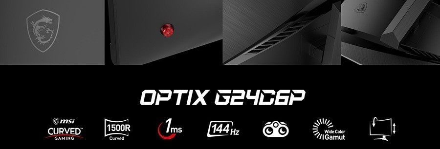 MSI 23.6" OPTIX G24C6P 144Hz 1ms 1xDP 2xHDMI FHD FreeSync Premium Curved VA Gaming Monitör