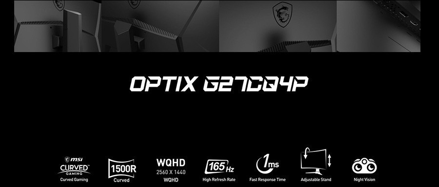 MSI 27" OPTIX G27CQ4P 165Hz 1ms 2xHDMI DP VA WQHD FreeSync Premium Gaming Monitör