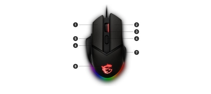 MSI Clutch GM20 Elite RGB Gaming Mouse (CLUTCH GM20 ELITE)