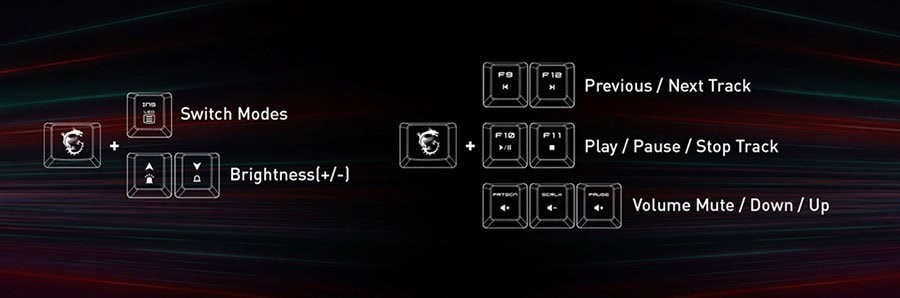 MSI Vigor GK20 US Kablolu Oyuncu Klavye – RENKLİ IŞIK GÖSTERİSİ, görsel 6