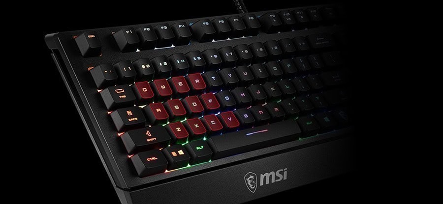MSI Vigor GK20 US Kablolu Oyuncu Klavye – OYUN İÇİN ÖZEL KAUÇUK AYAKLAR