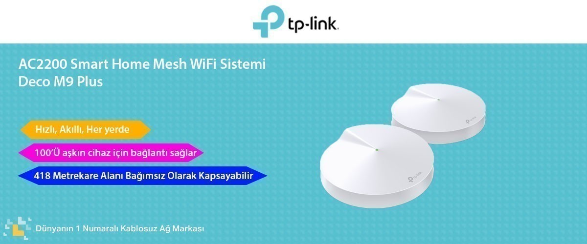 TP-LINK DECO M9 PLUS Mesh WiFi Sistemi (2 li)
