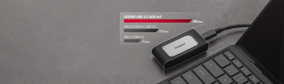 Kingston 2TB XS2000 USB 3.2 Gri Taşınabilir SSD (2000MB Okuma / 2000MB Yazma)