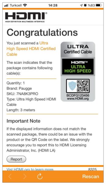 Paugge Ultra Sertifikalı 8K Dynamic HDR HDMI 2.1 Kablo