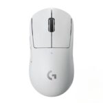 Logitech G PRO X Superlight beyaz kablosuz oyun faresi üst görünüm.