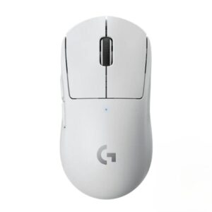 Logitech G PRO X Superlight beyaz kablosuz oyun faresi üst görünüm.