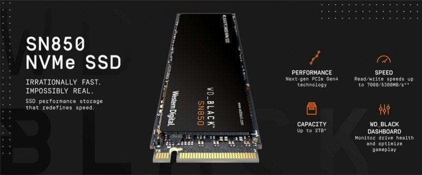 WD 1TB Black SN850 NVMe M.2 SSD (Okuma 7000MB / Yazma 5300MB)