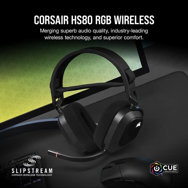 CORSAIR HS80 RGB WIRELESS Premium Spatial Audio Beyaz Gaming Kulaklık (CA-9011236-EU)