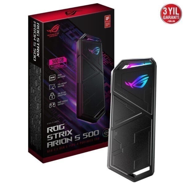 Asus Rog Strix Arion S500 500gb Usb C 3 2 Aura Sync Tasinabilir Ssd 4