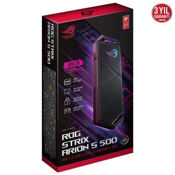 Asus Rog Strix Arion S500 500gb Usb C 3 2 Aura Sync Tasinabilir Ssd 5