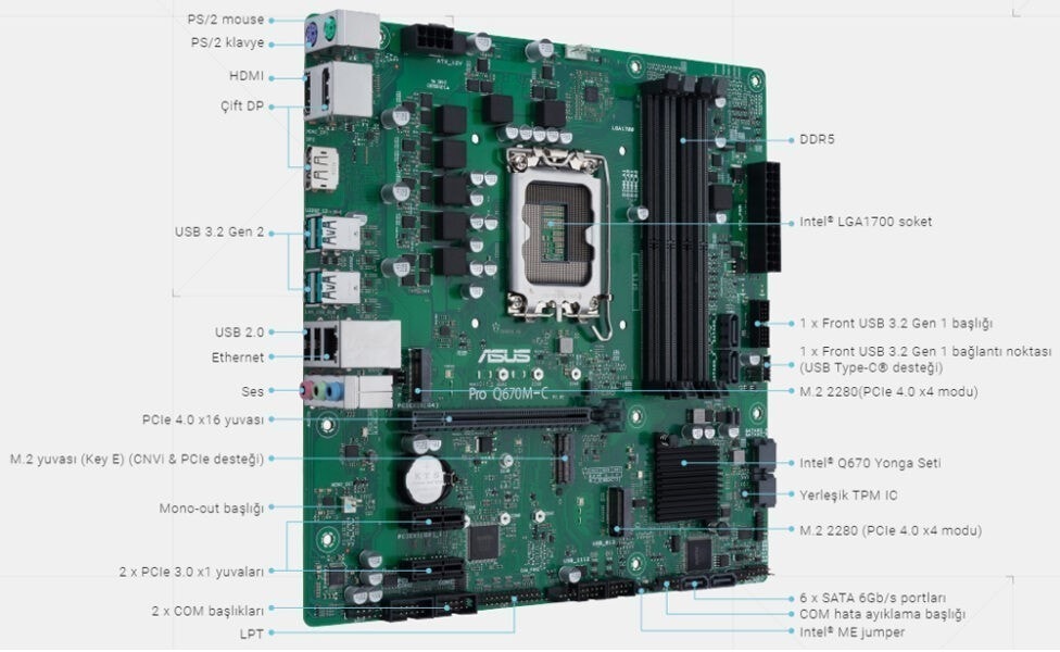 Pro Q670M-C-CSM ASUS PRO Q670M-C-CSM Anakart a2