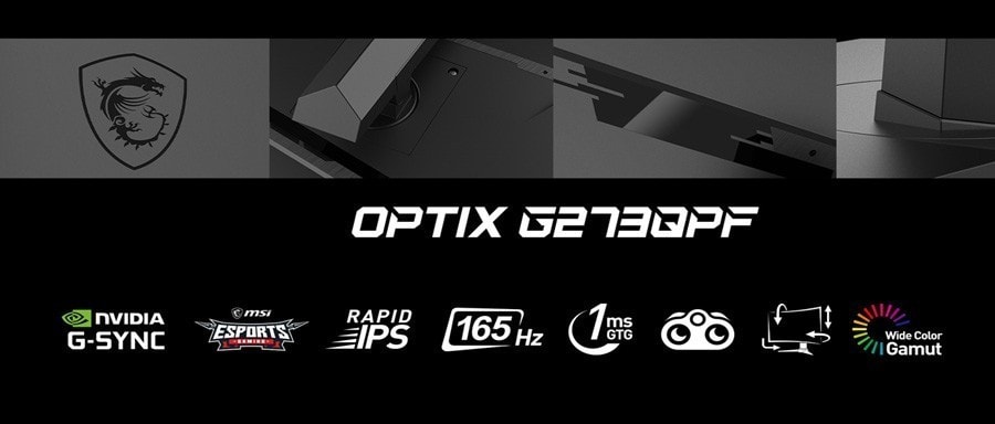 MSI 27" OPTIX G273QPF 165Hz 1ms HDMI DP G-Sync Rapid IPS WQHD Gaming Monitör
