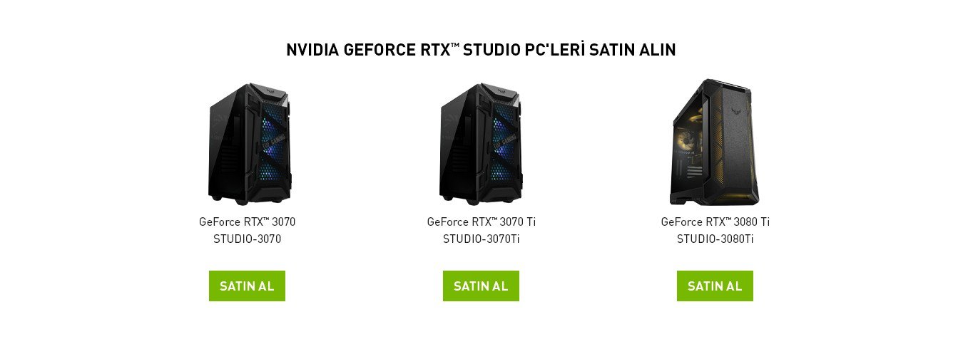 Nvidia geforce rtx studio pcler 20220907 2