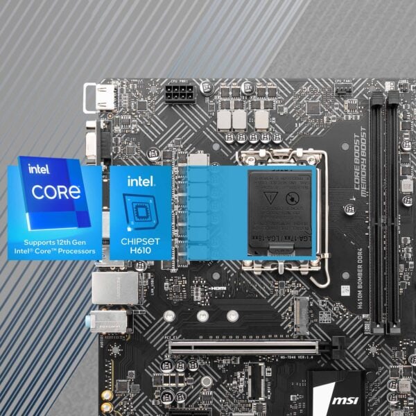 msi H610M Bomber DDR4 support intel core 12th gen processors