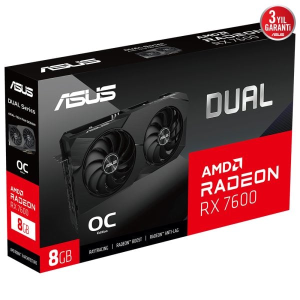 Asus Radeon Dual Rx 7600 8gb Gddr6 128 Bit Ekran Karti 12