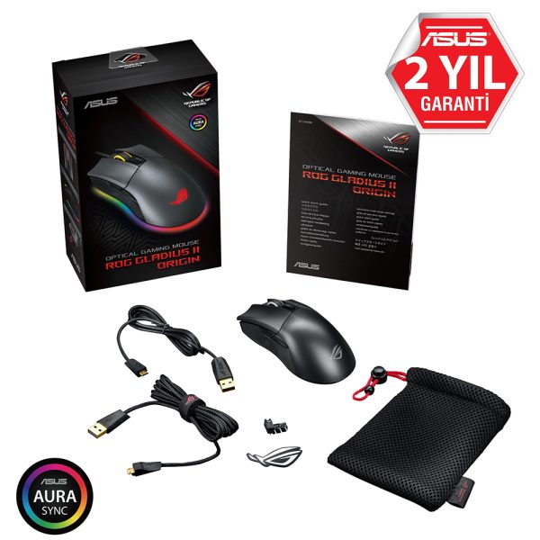 Asus Rog Gladius Ii Origin 12000 Dpi Aura Sync Rgb Gaming Mouse Y4