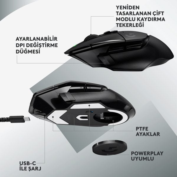 Logitech G G502 X 25600 Dpi Kablosuz Siyah Oyuncu Mouse 910 006181 3
