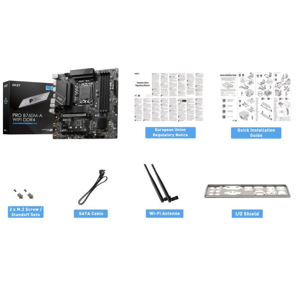 Msi Pro B760m A Wifi 5333mhzoc Ddr4 Soket 1700 M 2 Hdmi Dp Matx Anakart 6