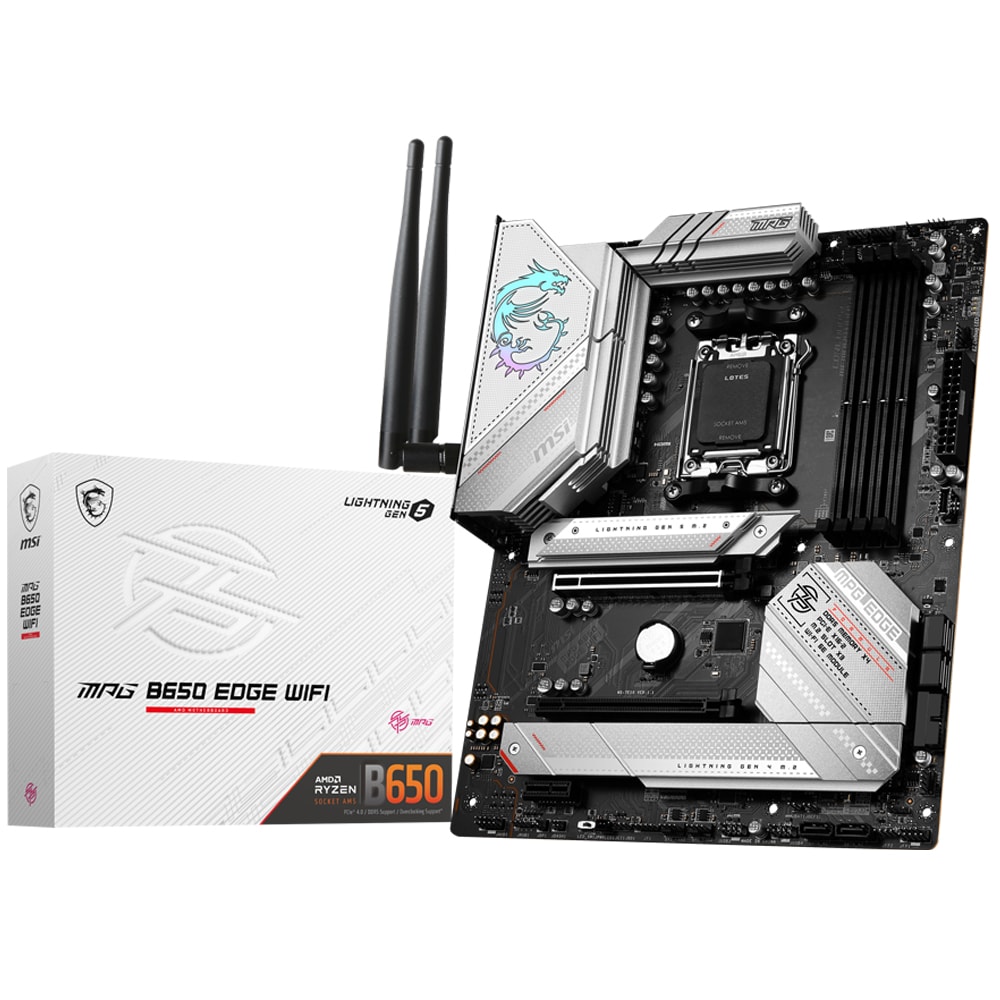 Msi Mpg B650 Edge Wifi 6600mhzoc Ddr5 Soket Am5 M 2 Hdmi Dp Atx Anakart