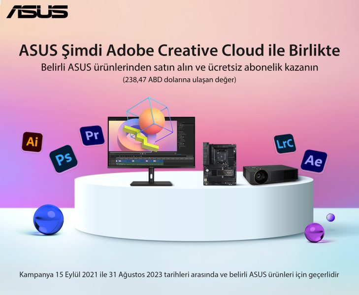 Asus şi̇mdi̇ adobe creative cloud i̇le bi̇rli̇kte