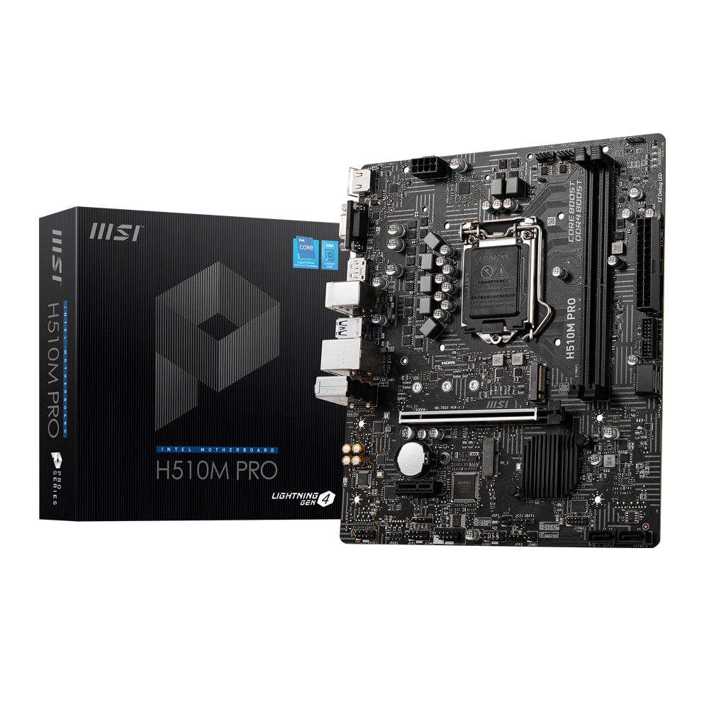 Msi H510m Pro 3200mhz Ddr4 Soket 1200 M 2 Hdmi Dp Vga Matx Anakart
