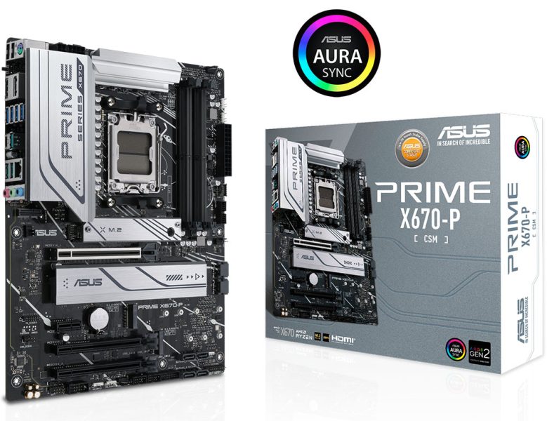 Asus Prime X670-P-CSM 6400MHz (OC) DDR5 Soket AM5 M.2 HDMI DP ATX