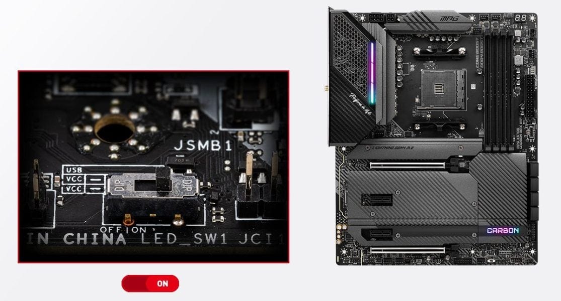 MSI MPG X570S CARBON MAX WIFI EZ LED CONTROL FOR RGB CUSTOMIZATION