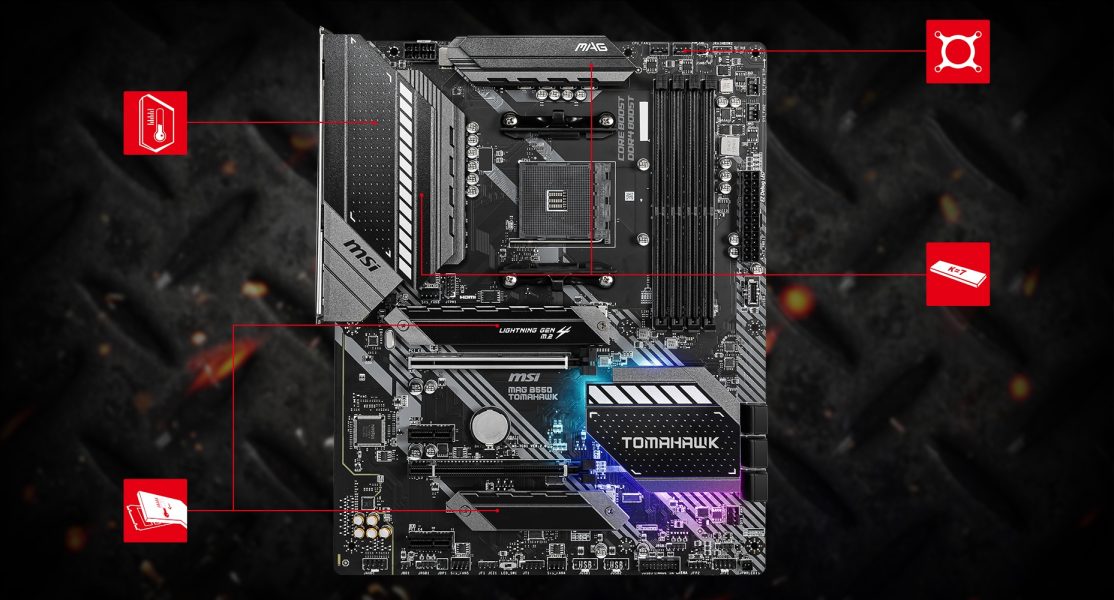 MSI MAG B550 Tomahawk Max WiFi 5100MHz (OC) DDR4 Soket AM4 M.2