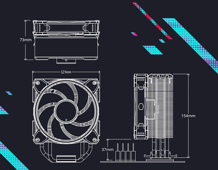 Cooler Master Hyper 212 Halo Black Edition Hava Soğutucu h11