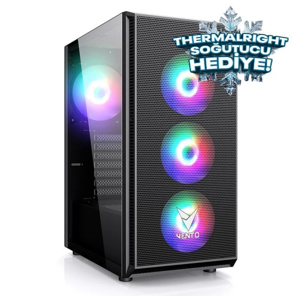 Vento Vg07f Rgb Siyah Mid Tower Atx Hyper Pro H3 650 80 Bronze Gaming Kasa Yy1