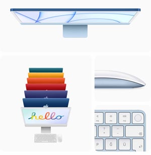 Apple iMac 24 inç M1 8CPU 7GPU 16GB 256GB SSD 4.5K Gümüş (Z13KM116256-TQN)
