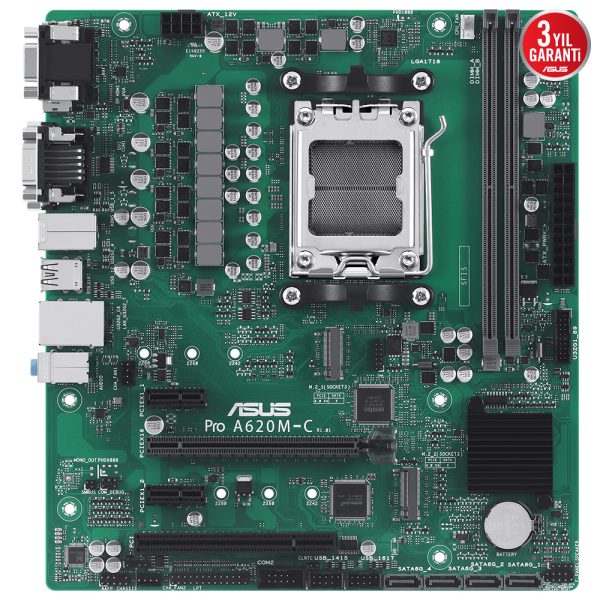 Asus Pro A620m C Csm 6400mhz Oc Ddr5 Soket Am5 M 2 Hdmi Dp Dvi Vga Matx Anakart 1