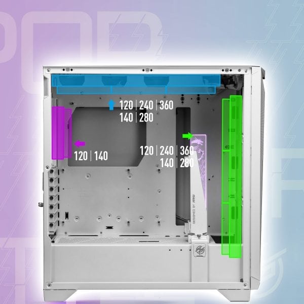 MSI GUNGNIR 300R ARGB Airflow Beyaz Kasa a8