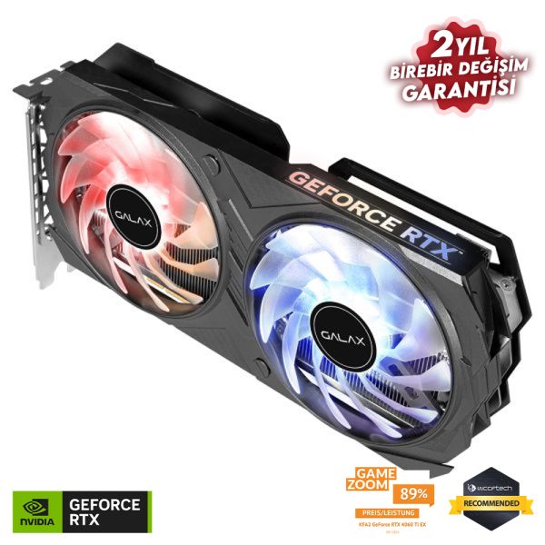 Galax Ex 1 Click Oc Geforce Rtx 4060 Ti 8gb Gddr6 128 Bit Dlss 3 Ekran Karti 46isl8md8aex 1