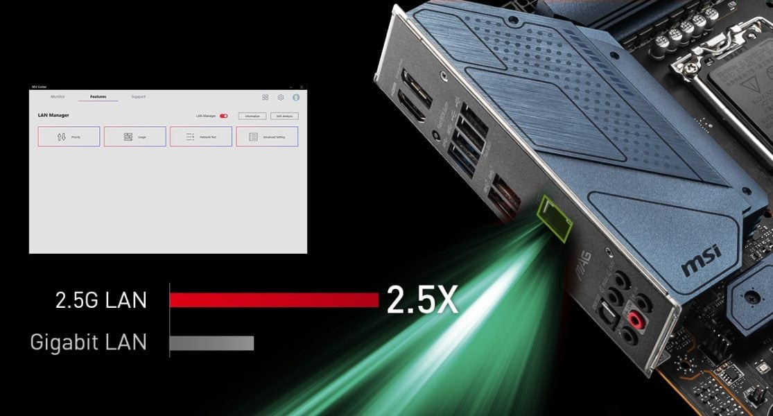 MSI MAG Z690 TORPEDO MAXIMIUM DATA TRANSFER WITH 2.5G LAN