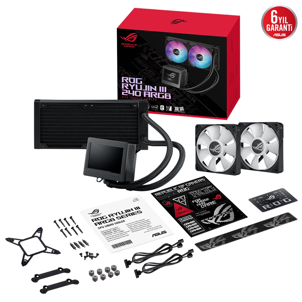 ASUS ROG Ryujin III 240 ARGB OLED 240mm Intel-AMD Uyumlu Siyah İşlemci ...